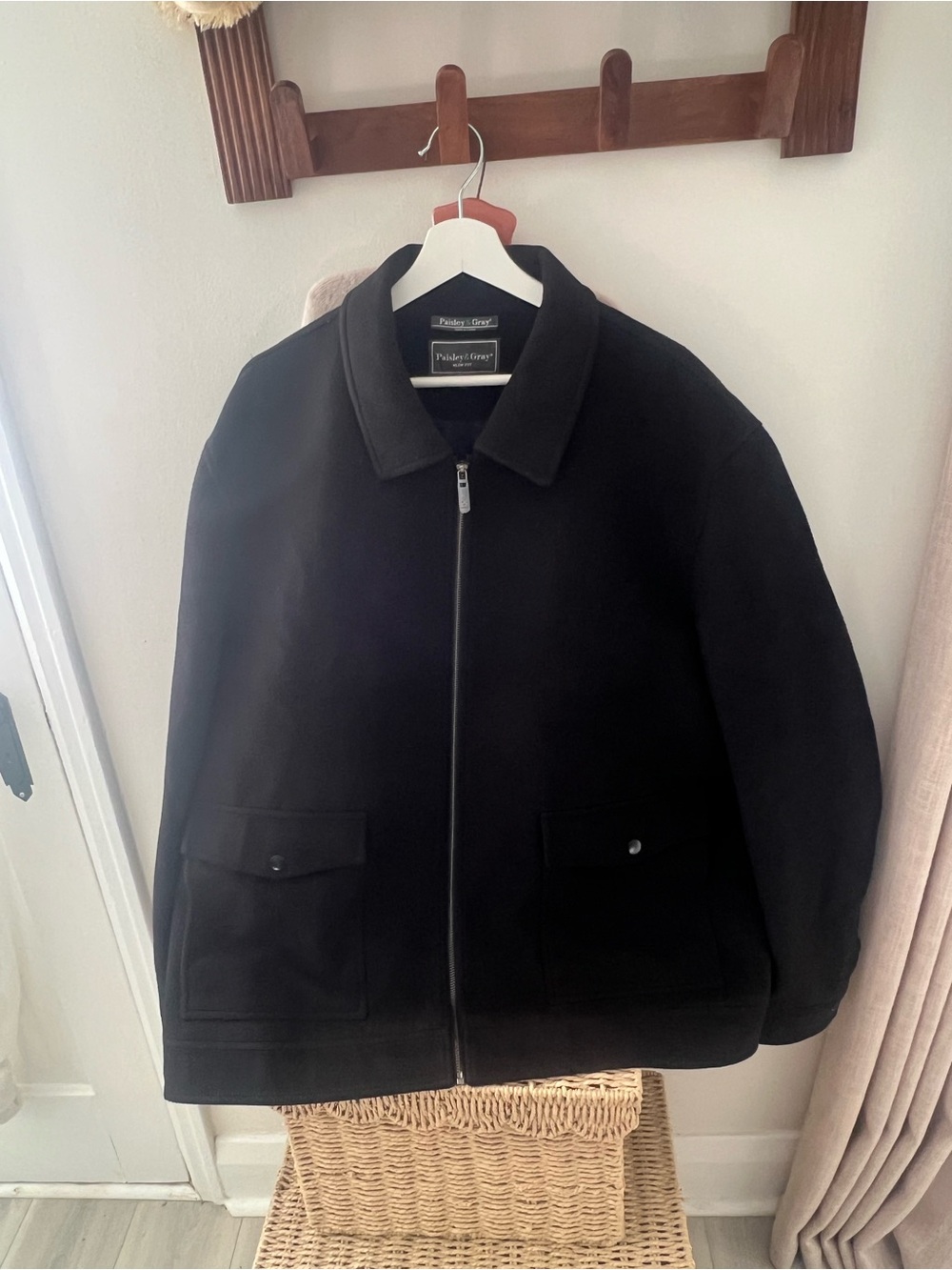 Paisley & Gray Black Zip-Front Shirt Jacket